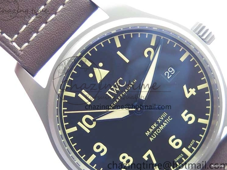 MIROTIME 0507 Mark XVIII IW327006 Titanium V7F 1:1 Best Edition Black Dial on Brown Leather Strap A Attractive 7080